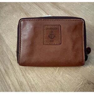 Harbour 2nd Women's Cognac Brown Zip Genuine Leather Wallet Bohemian